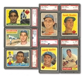 SANDY KOUFAX 1955 THROUGH 1966 COMPLETE RUN OF (13) REGULAR ISSUES (EVERY TOPPS PLUS 63 FLEER) - ALL PSA NM 7 TO MINT 9